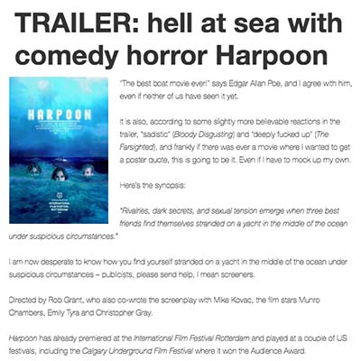 TRAILER: hell at sea with comedy horror Harpoon